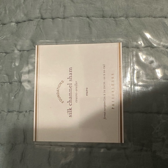 Pottery Barn Channel Quilted Silk /Cotton Two Tone Euro sham - Picture 4 of 6